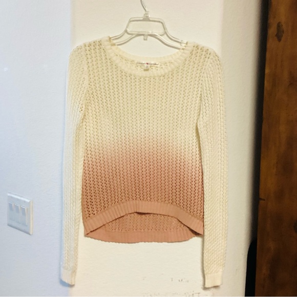 Anthropologie Wearing your heart on your Sleeve Dip Dye Ombré knit sweater - Picture 9 of 11